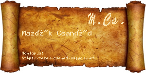 Mazák Csanád névjegykártya